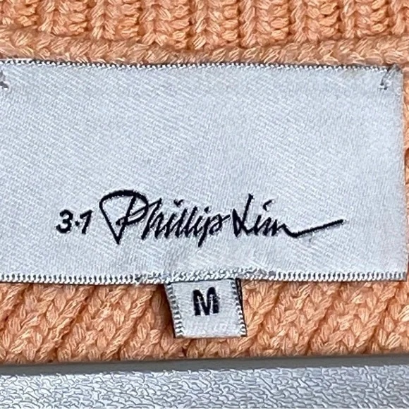 3-1 Phillip Lim Sleeveless Sweater, Peach, Ribbed Size M - Picture 5 of 11